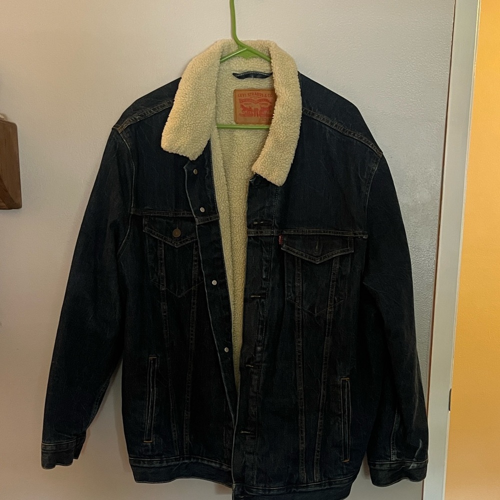 Levi's Sherpa-Lined Dark Denim Jacket